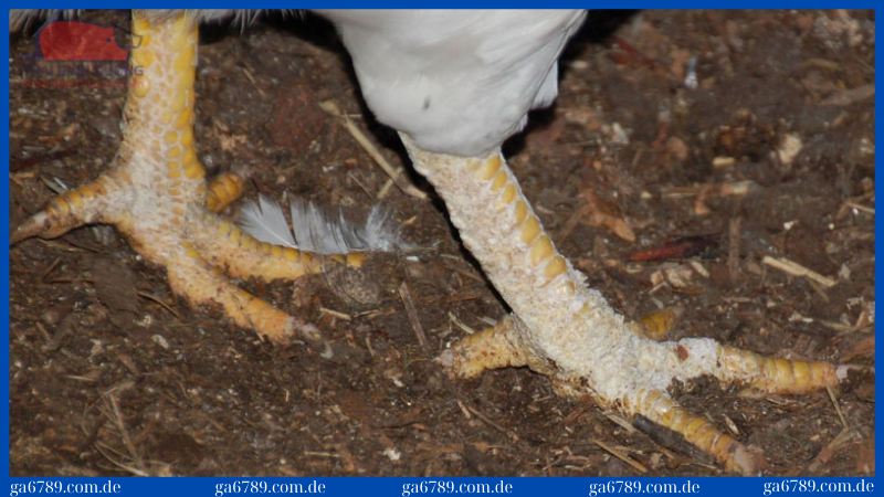 Gà bị chướng diều khô chân có biểu hiện dễ nhìn thấy